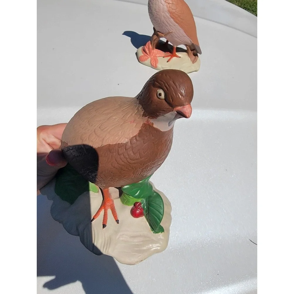 Holland Mold QUAIL Figurines Male & Female Ceramic Bird Set Handpainted Vintage